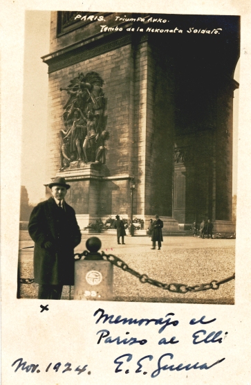 Postcard to Elissaveta from Ernesto Guerra, Paris,1924